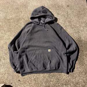 Vintage Carhartt 2XL Charcoal Grey Pullover Hoodie Distressed Sun Faded Thrashed